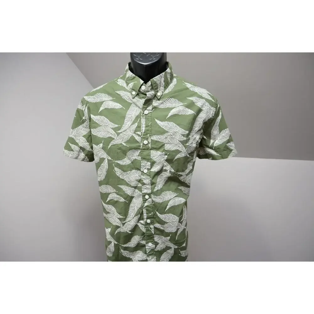 J Crew Dress Shirt Slim Fit‎ Floral Button Up Flex Washed Mens Sz Large